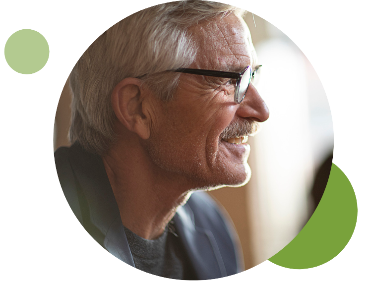 Elderly man with hearing problems