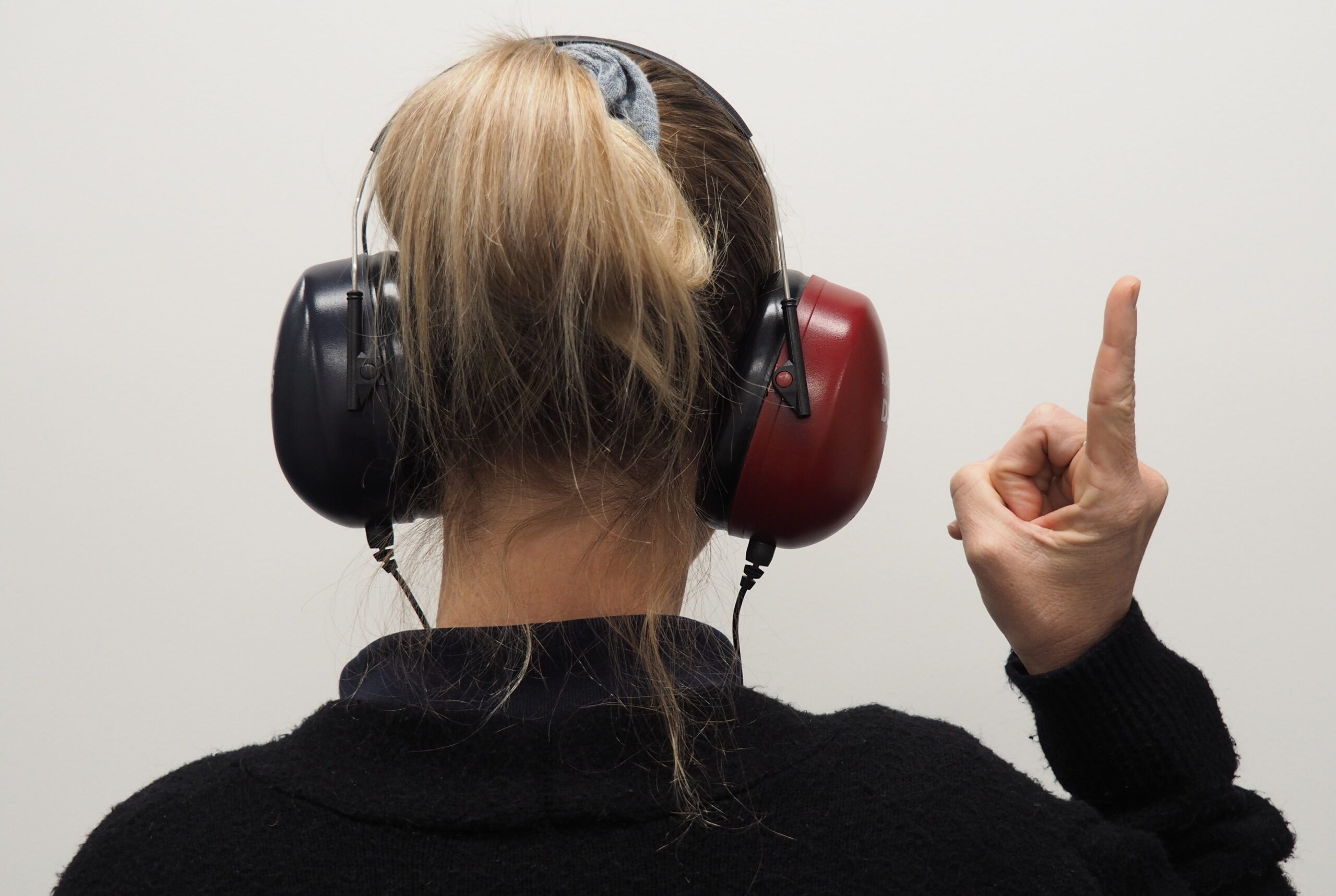 Person wearing headphones