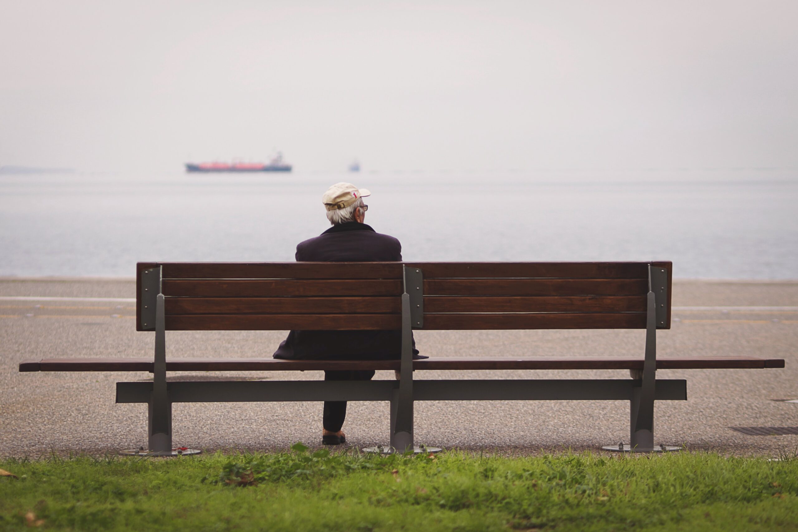 Man sat alone on a bench